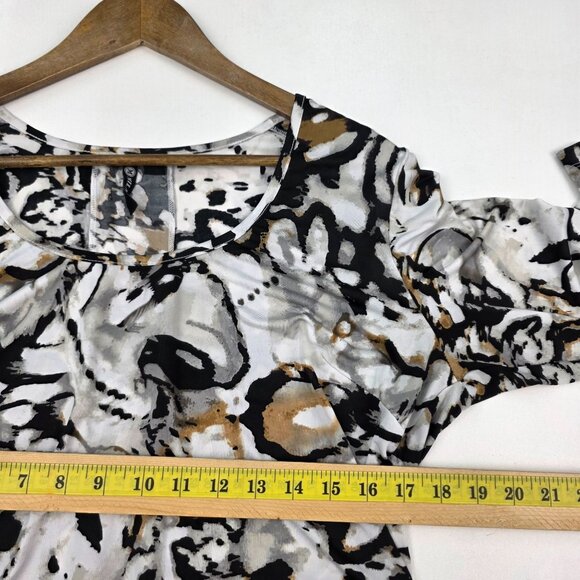 Womens Milano XL Abstract Print Tunic Top With Lace-Up Back Detail & Flared Hem - Picture 12 of 14